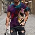 thumbnail image 4 of Charella Carnival T-shirts for Men Mardi Gras Decorations Short Sleeve Crewneck Tops 2025 Men Clothing Casual Fashion,Purple,XL, 4 of 5