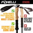 thumbnail image 4 of Foxelli Bâtons de Randonnée Pliants - 2 Pcs, Bâtons de Randonnée Ultra Compacts pour Hommes et Femmes, Aluminium 7075 Léger et Robuste, Bâtons de Marche Pliables avec Verrous Rabattables, Accessoires Tout-Terrain 4 Saisons, 4 of 5