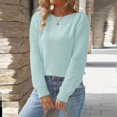 thumbnail image 3 of Casual Elegant Women's Crochet Sweater Hollowout Long Sleeve Design Ribbed Trim Pullover Crewneck Loose Fit Knitwear Top Yellow XXL, 3 of 4