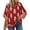 Red, variant on UVN Womens Summer Blouses Bohemian 3/4 Bell Sleeve Shirts for Women V Neck Flowy Casual Pleated Tops