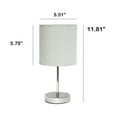 thumbnail image 3 of Creekwood Home 11.81" Chrome Petite Metal Stick Table Lamp with LED Bulb, Slate Gray Shade, 3 of 6