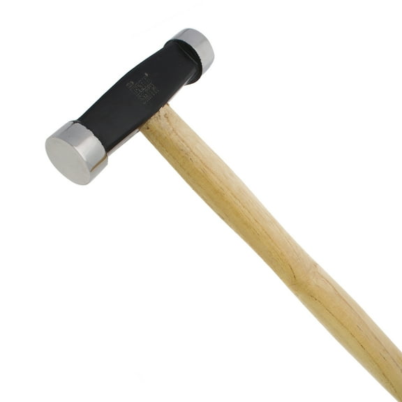 The Beadsmith Dual Planishing Hammer – 12.5 In w/ 4.5 In 6.7oz Steel Head, 23mm Dome and Flat Faces