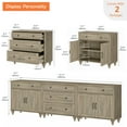 thumbnail image 3 of WAMPAT Farmhouse TV Stand for 100 Inch TV, 3-in-1 TV Console Table with 5 Drawers and 4 Doors, Entertainment Center for 75-90 Inch TV, Kitchen Sideboard Buffet Cabinet for Dining Room, Wash Grey, 3 of 7