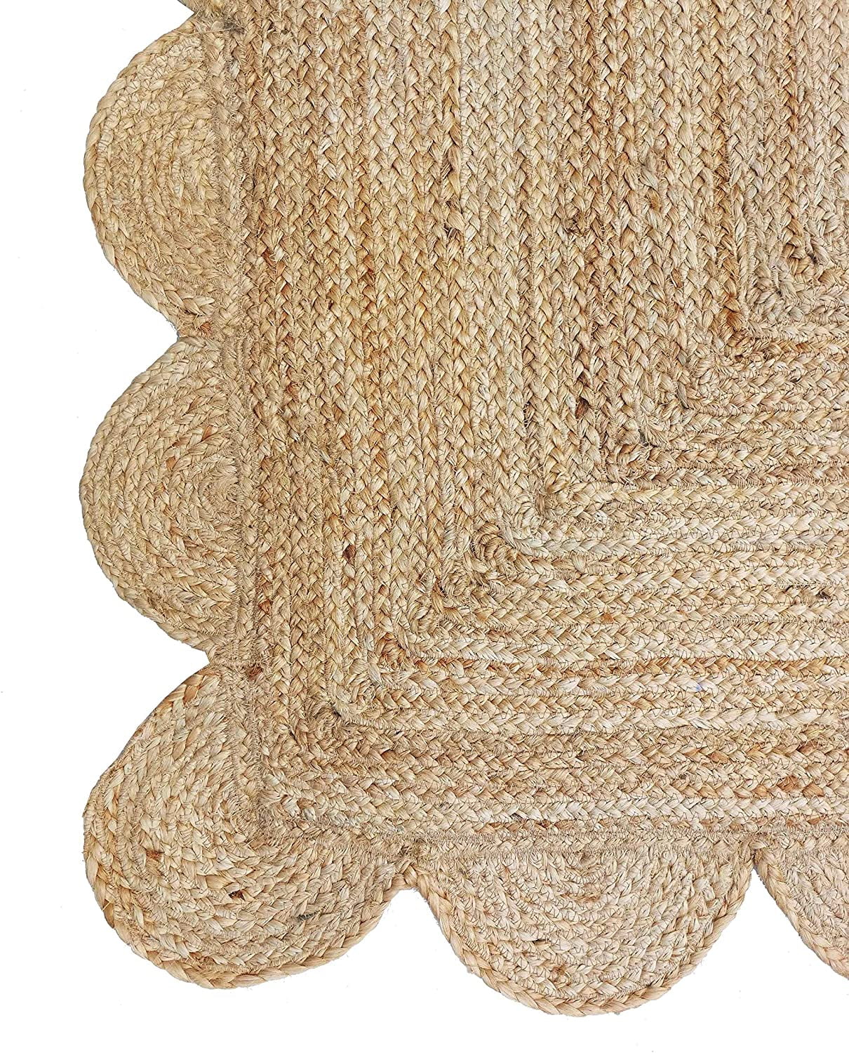Weaving Village Scalloped Natural Jute Area Rug