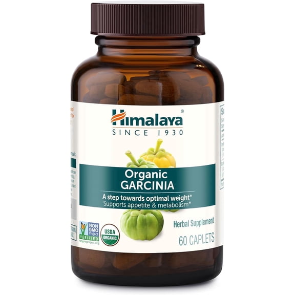 Himalaya Organic Garcinia, Promotes Healthy Body Weight and Metabolism, 600 mg, 60 Caplets