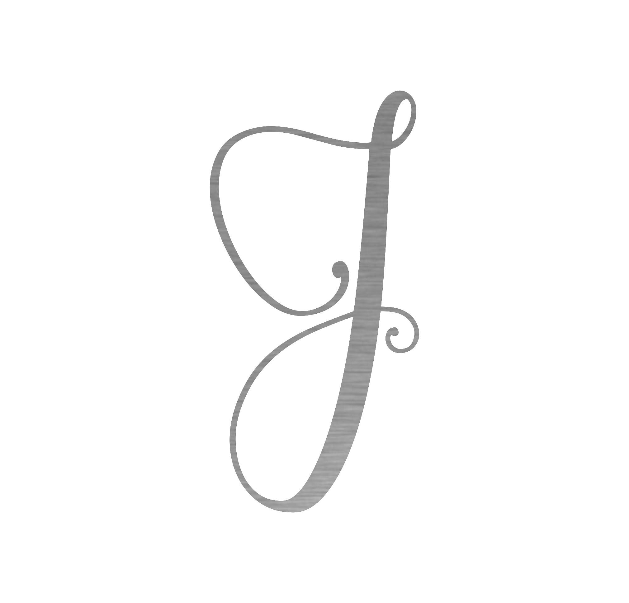 Precision Metal Art Initial Monogram Letter J Steel Laser Cut Wall Art Finish Shiny Steel Size 24 Walmart Com