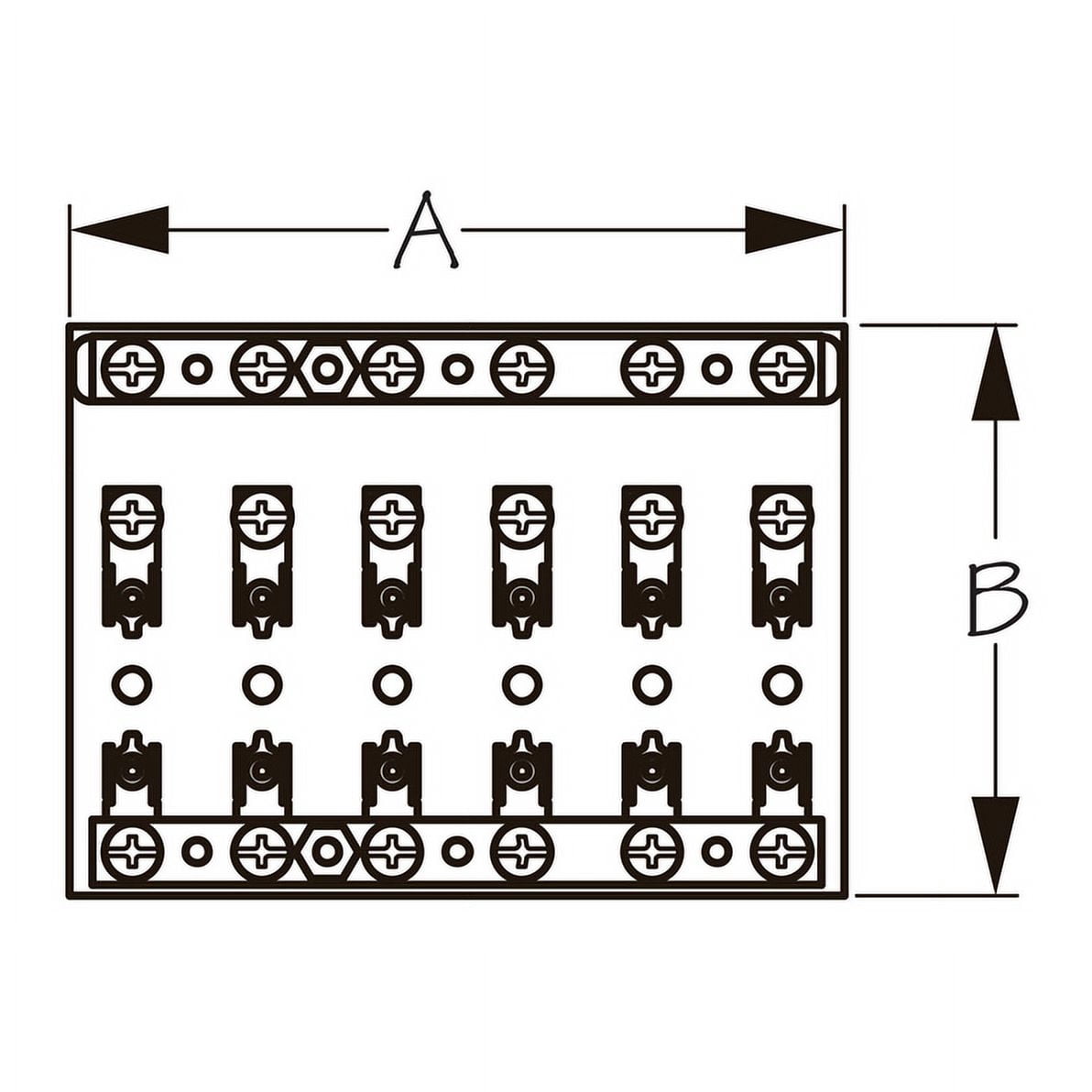 Sea Dog Bakelite Fuse/Terminal Block, 6 Terminals