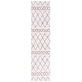 thumbnail image 2 of SAFAVIEH Berber Feride Geometric Shag Runner Rug, Ivory/Light Rose, 2'2" x 9', 2 of 11