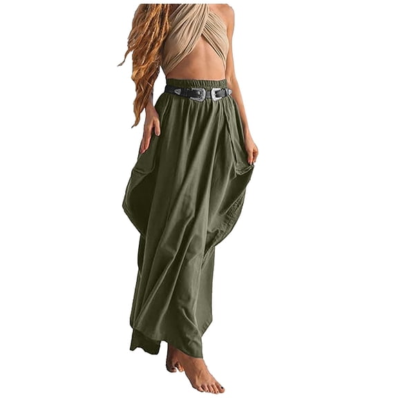HGIEYS Women's Maxi Boho Skirt with Pockets Bohemian Organic Cotton Hippie Gypsy