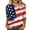 Navy, variant on Ichuanyi Womens Tops Summer Womens Fashion Round Neck Casual Three Quarter Flag Print Tops T-shirt Blouse