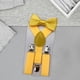 thumbnail image 5 of Tirantes para niños, pantalones, tirantes con pajarita, banda elástica portátil, Tirantes ajustables para baile, disfraces, festivales, cumpleaños Oro, 5 of 9