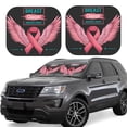 thumbnail image 1 of Vsdgher Ribbon With Angel Wings Print Car Windshield Sun Shade, Reflective Sunshade Window Sunshade Sun Visor Protector Fit for Cars,Trucks,SUVs-Small, 1 of 6