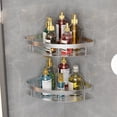 thumbnail image 6 of Corner Shower Caddy Adhesive Shower Shelf Corner No Drilling Bathroom Shower Organizer Storage Rack (2-Pack, Silver), 6 of 8