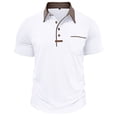 thumbnail image 4 of Qwertyu Men’s Athletic Short Sleeve Polo Shirts Casual Summer Golf Shirts Buttons Collared Solid T Shirts with Pocket White XL, 4 of 5