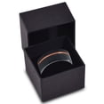 thumbnail image 3 of P. Manoukian Tungsten Wedding Band Ring 8mm for Men Women Black & 18K Rose Gold Plated Offset Line Pipe Cut Brushed Polished Lifetime Guarantee Size 9, 3 of 4