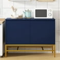 thumbnail image 3 of TUANLUO Blue 2-Doors Accent Cabinet with Gold Metal Legs, Entryway Cabinet with Adjustable Shelves, Modern Storage Cabinet, Wood Accent Cabinet Furniture for Living Room Entryway Dining Room, 3 of 10