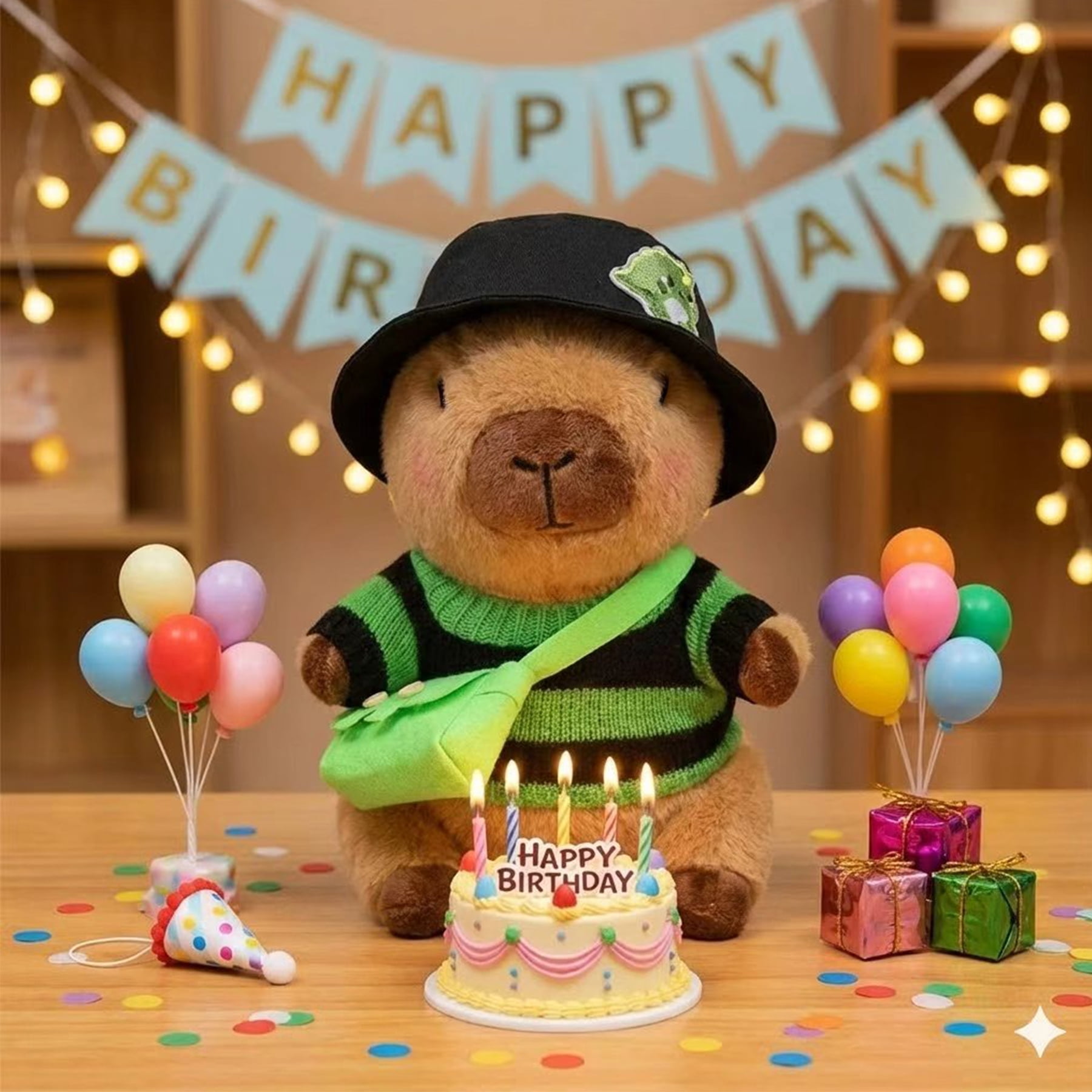 Dress-Up Capybara Plush Toy, 10.2 in Capybara Stuffed Animal with 8/9/10 Clothes & Accessories , Soft Plushie Gift for Kids