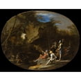 thumbnail image 3 of Salvator Rosa 14x12 Black Modern Framed Museum Art Print Titled - Landscape with Armed Men (circa 1640), 3 of 5