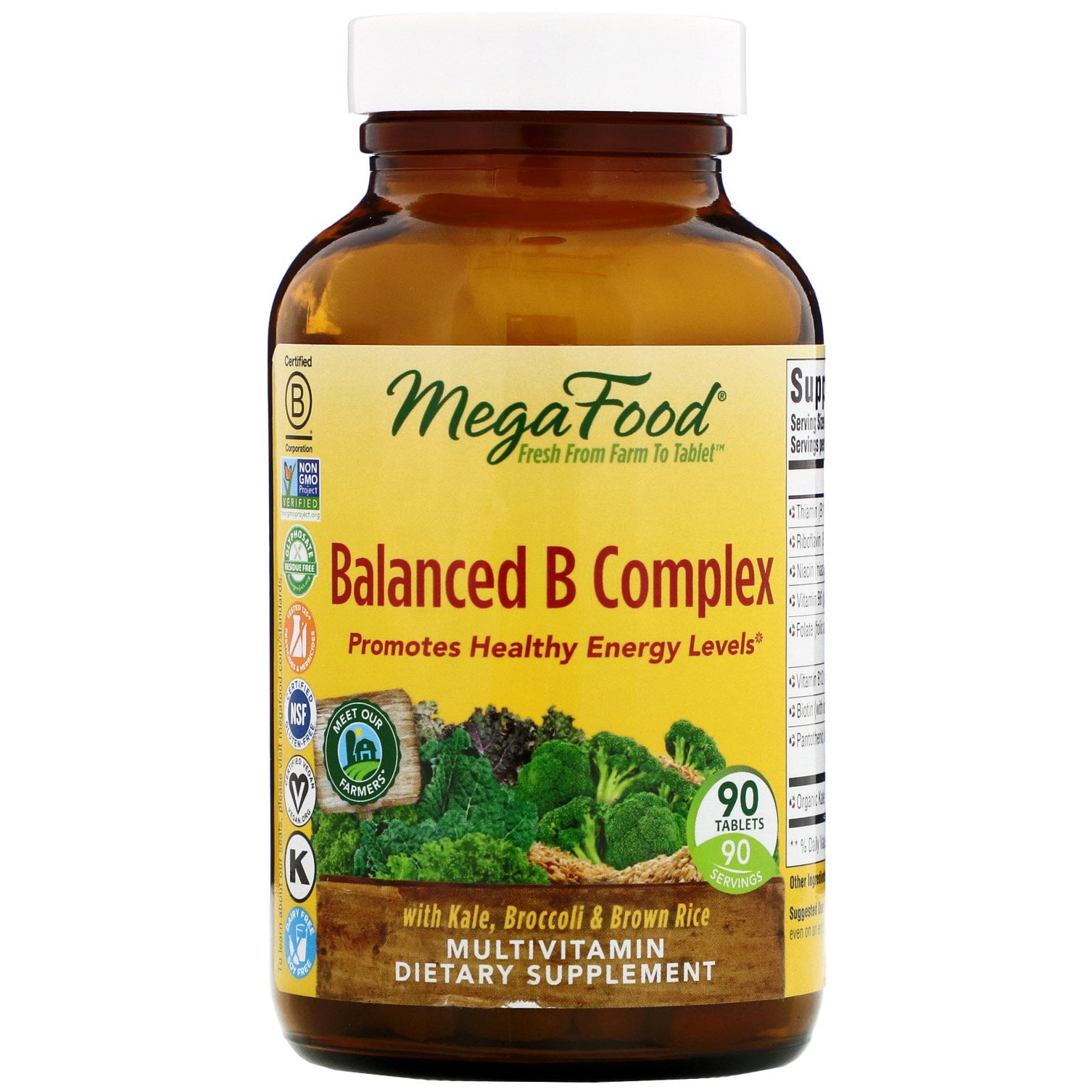 MegaFood Balanced B Complex, 90 Tablets