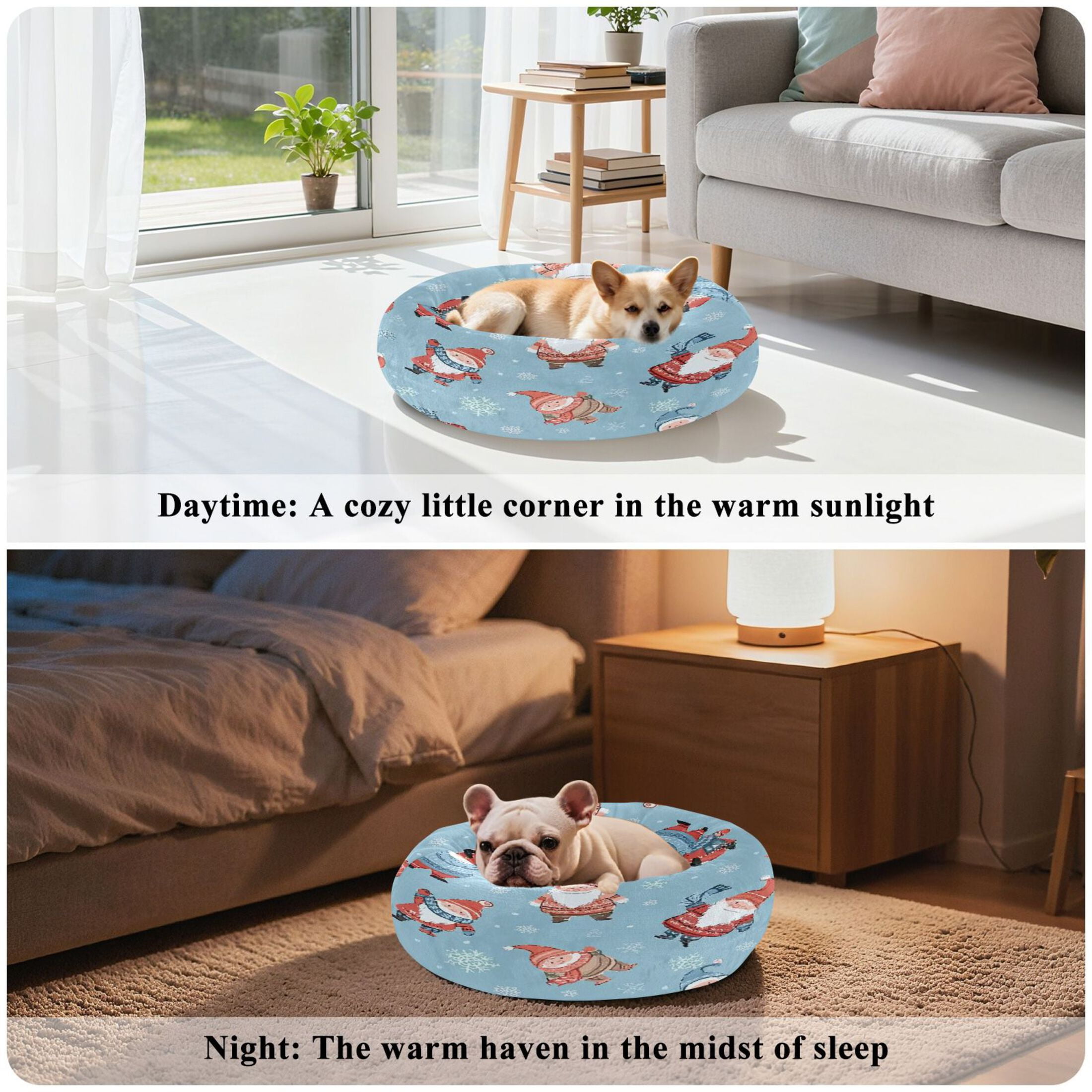 Iauyy Pet Couch Donut Cat Bed for Indoor Cats/Small Dogs Washable & Machine with Non-slip Bottom Calming Cat Furniture, Fantasy-style Hat (XS)