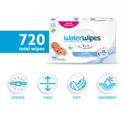 WaterWipes Sensitive Newborn & Baby Wipes, 99.9% Water, Unscented & Hypoallergenic, 720 Wipes