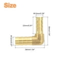 thumbnail image 2 of Conector de codo en ángulo recto de latón de 2 piezas, adaptador de manguera de aire de latón de 1/2"x3/8" ID, reductor para conectar agua, combustible, aire, mangueras de aceite, 2 of 7