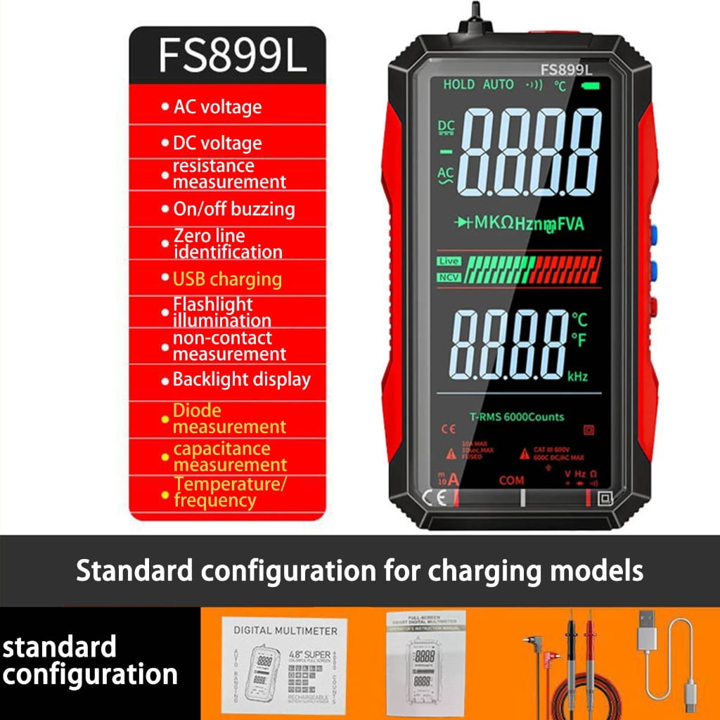 CEORPER Digital Multimeter True With Color Display Screen NCV Detection For Electric Current Resistance Capacitance Temperature Measurement