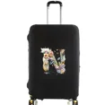 thumbnail image 1 of Housses de Valise Housse de Protection Valise de Voyage Anti-Rayures Housse Anti-Poussière Réutilisable Housse Anti-Poussière Lavable Motif Imprimé Floral Lettre 8floral Lettre N m, 1 of 6