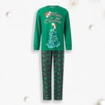thumbnail image 3 of Traje de diario casual con patrón de árbol de Navidad de cuello redondo familiar Traje de pantalón largo verde FLhrweasw Para estrenar, 3 of 7