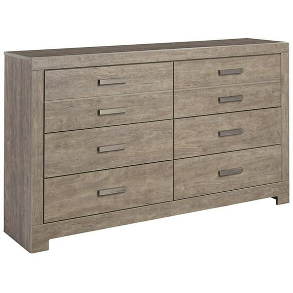 Bowery Hill 6-Drawer Engineered Wood Double Dresser in Driftwood
