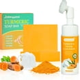 thumbnail image 1 of Paquete de 3 barras de jabón de cúrcuma Limpiador facial de cúrcuma para rostro y cuerpo Lavado facial de cúrcuma Limpiador espumoso de cúrcuma Limpiador facial de lavado de cúrcuma Barra de cúrcuma *, 1 of 5