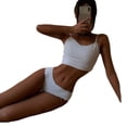thumbnail image 3 of Tanga de cintura baja sexy para yoga y fitness, pantalones de una pieza elásticos sin marcas, ropa interior deportiva con bordes ondulados invisibles, fina, 3 of 5