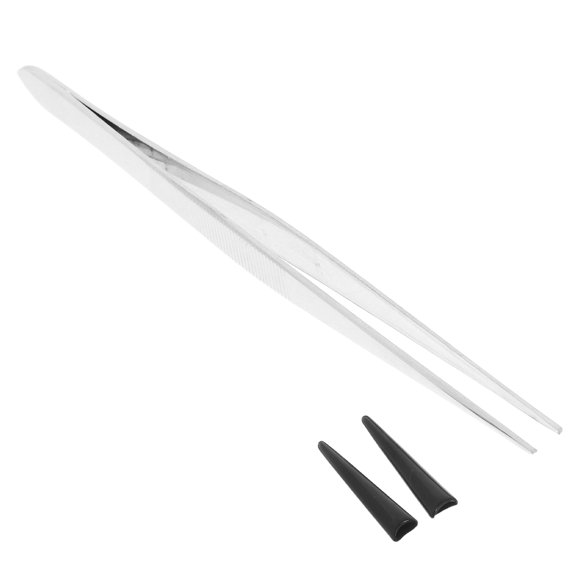 Masteelf Large Tweezers Crafting Tweezers Tool 11.50X0.90X0.40CM Silver