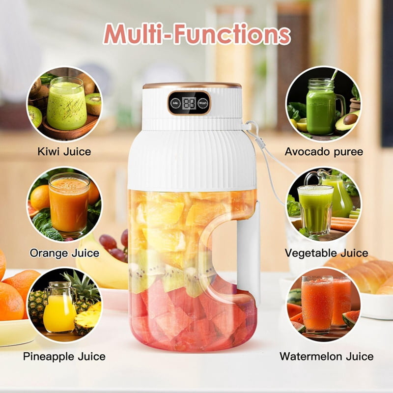 Portable Juicer Blender, 40 Oz Multifunctional Portable Juicer Cup, USB Rechargeable Electric Blender for