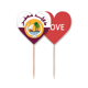 thumbnail image 1 of Qatar Asia emblema nacional Palillos de dientes bandera etiqueta de amor selección de pastelitos, 1 of 4