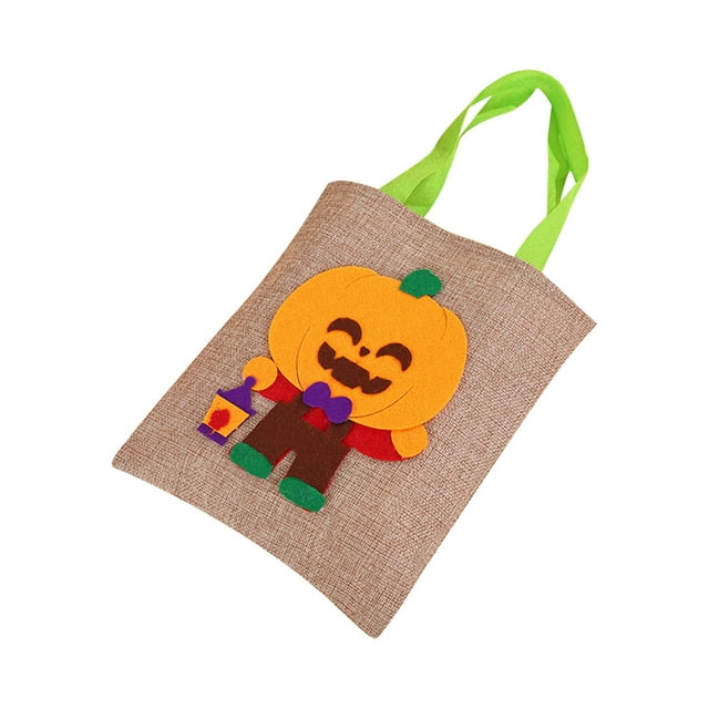 PEIXUN Sac de Bonbons Citrouille d'Halloween Réutilisable Festif avec Poignée pour Enfants et Sacs ( & Spacieux)