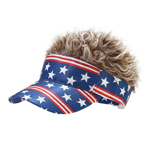 Bysome Quirky Wig Hat Adjustable Tongue Hat Sun Hat Gold