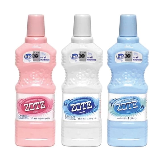 Zote Liquid Soap Variety Pack - Liquid Detergent, Blue, White, Red, 3 Pack