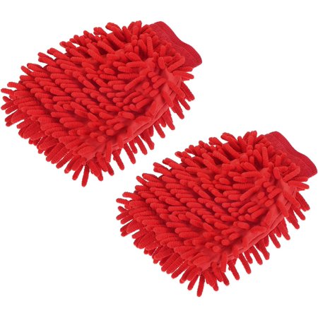 Microfiber Chenille Wash Mitt - Double Side Reusable Gloves for Cleaning, Scratch-Free, Apply to Car Cleaning, Kitchen