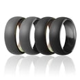 thumbnail image 1 of Anillo de boda de silicona ROQ Colección Duo estilo cúpula 16 mm Camo-Negro, 1 of 2