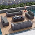 thumbnail image 1 of Gotland 12 Pieces Outdoor Patio Furniture Set PE Rattan Wicker Conversation Set w/10 Seats and 2 Coffee Tables, 1 of 7