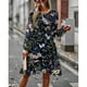 thumbnail image 3 of Vestido estampado para mujer, vestido de manga larga, vestido suelto con cuello redondo para mujer, vestido de manga larga para mujer, el mejor de su clase, 3 of 9