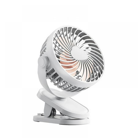 

Portable Clip on Fan 6 Inch Desk Fan Small Quiet Stroller Fan with Sturdy Clamp 3 Speeds Battery Operated Fan USB-Rechargeable Personal Fans for Office/Bedroom Black