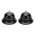 thumbnail image 1 of 2Pcs Service Bell Exquisite Clear Sound Classic Shape Polishing Glossy Nonslip Base Call Bell for Hotel Restaurant HomeBlack, 1 of 5