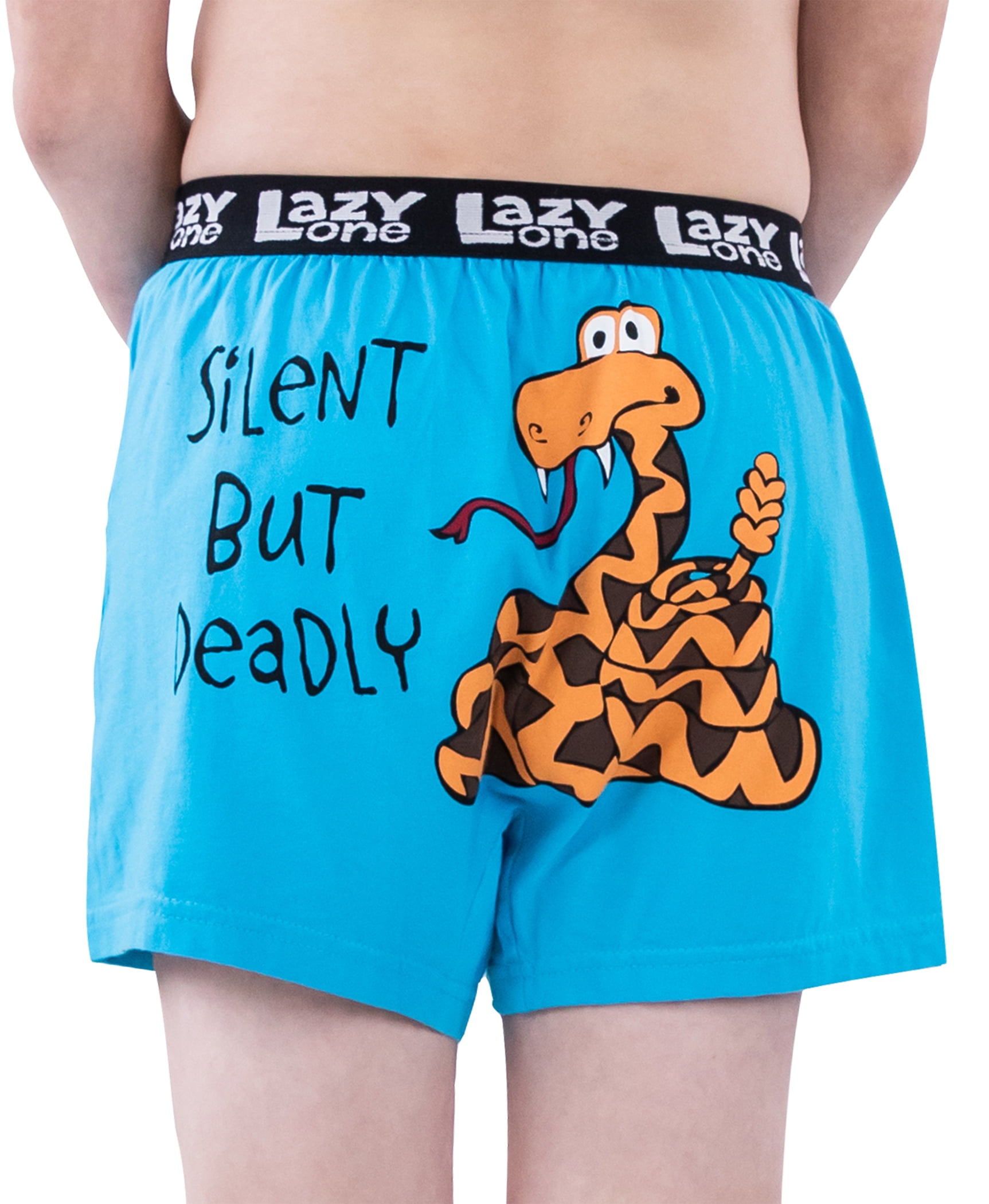 Gag Gifts for Boys Novelty Boxer Shorts Kids Underwear Exstinct Kid Boxer, Large Lazy One Funny Boxers 