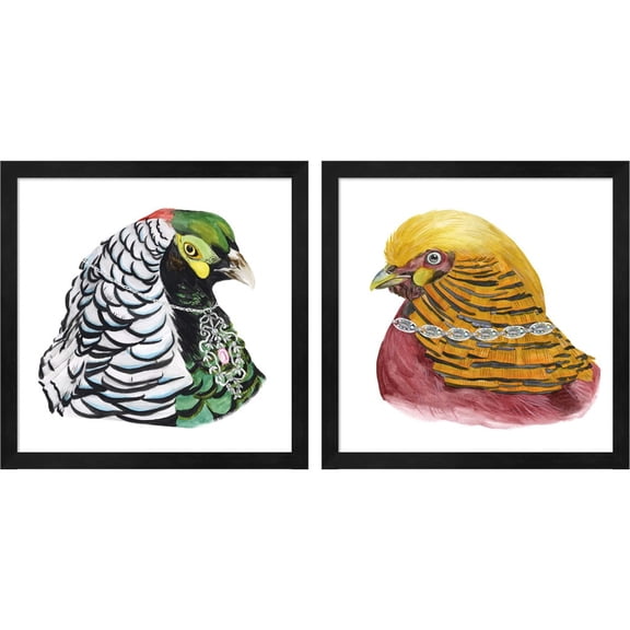Great Art Now Silent Grace by Melissa Wang, 2 Piece Framed Art Set Each 13"W x 13"H