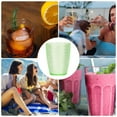 thumbnail image 7 of Uxcell Clear Plastic Reusable Drinking Glasses, 9.8oz Hobnail Drinking Glasses Set Plastic Water Cup Unbreakable Stackable for Beer Cocktail Water Juice Whiskey(Green, 2Pcs), 7 of 7