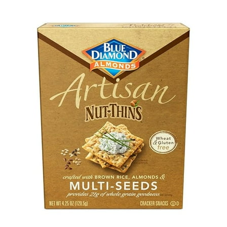 Blue Diamond Almond Cracker Crisps, Multi-Seed, 4.25 oz ( Pack of 2 )