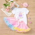 thumbnail image 7 of JAJAHO Infant Baby Girl Clothes Easter Toddler Girls 3 Piece Set Letter Embroidery Short Sleeve Bodysuit Tutu Skirts With Headband 0-24 Months Holiday Celebration Trendy Outfit, 7 of 7