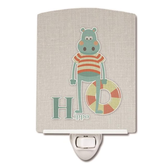 Carolines Treasures BB5733CNL Alphabet H for Hippopotamus Ceramic Night Light